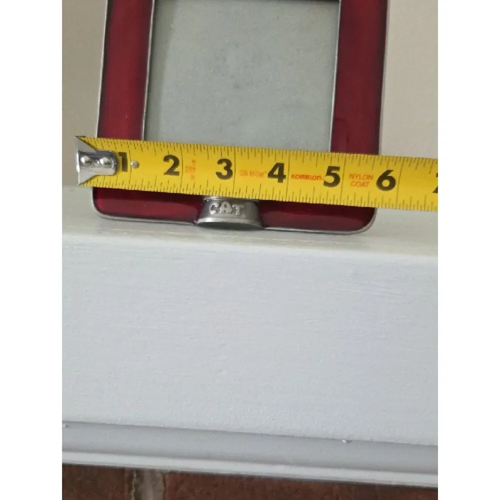 Red Cat Photo Frame with Pewter Accents